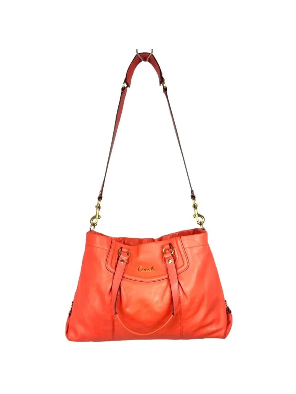 Coach 2013 Salmon Leather Ashley Carryall Shoulder Bag Purse C1375 - F19243